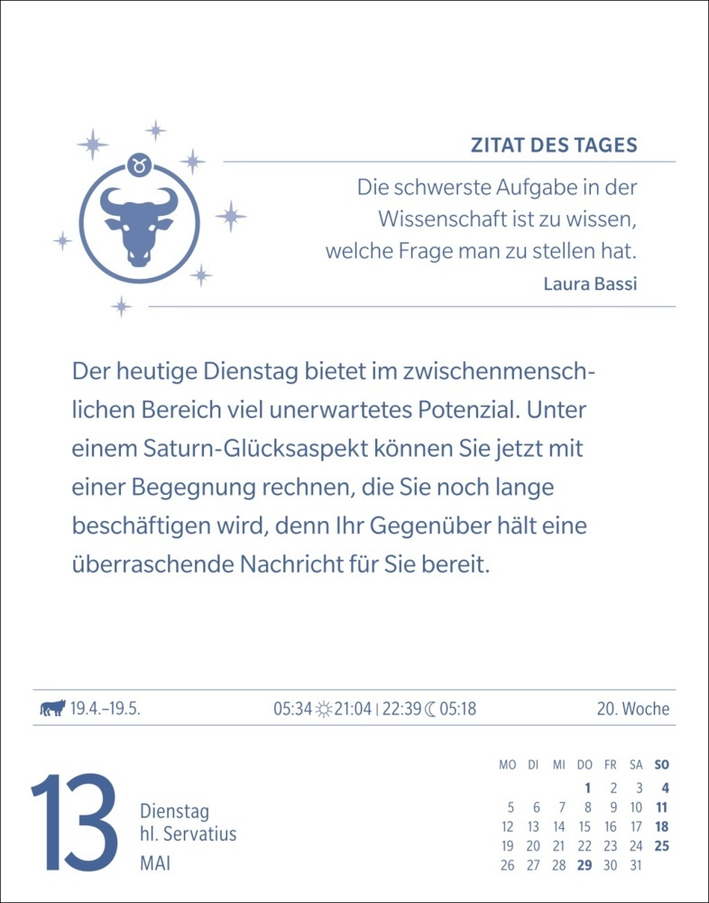 Bild: 9783840033681 | Stier Sternzeichenkalender 2025 - Tagesabreißkalender - Ihr...