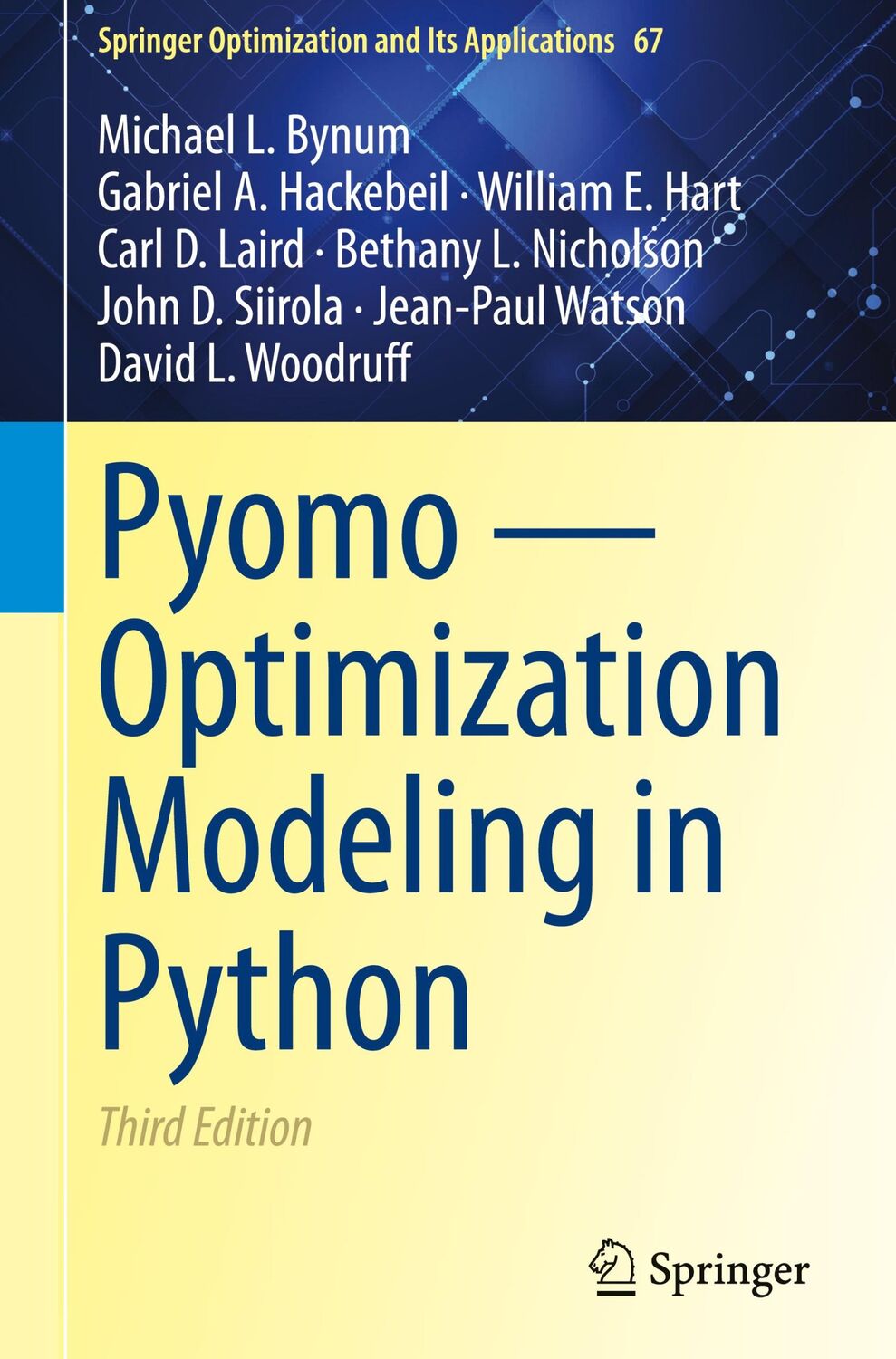 Cover: 9783030689278 | Pyomo ¿ Optimization Modeling in Python | Michael L. Bynum (u. a.)