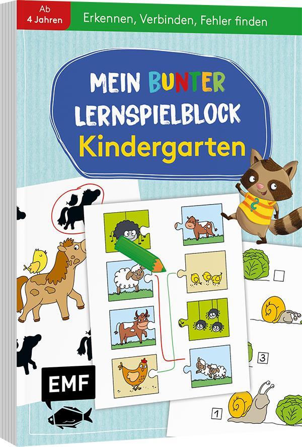 Cover: 9783745909180 | Mein bunter Lernspielblock - Kindergarten: Erkennen, Verbinden,...