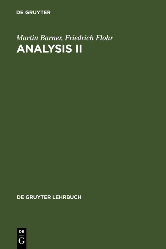 Cover: 9783110150346 | Analysis. Bd.2 | Martin Barner (u. a.) | Taschenbuch | Deutsch | 1995