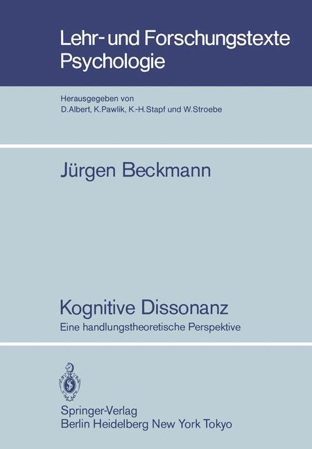 Cover: 9783540137726 | Kognitive Dissonanz | Eine handlungstheoretische Perspektive | Buch