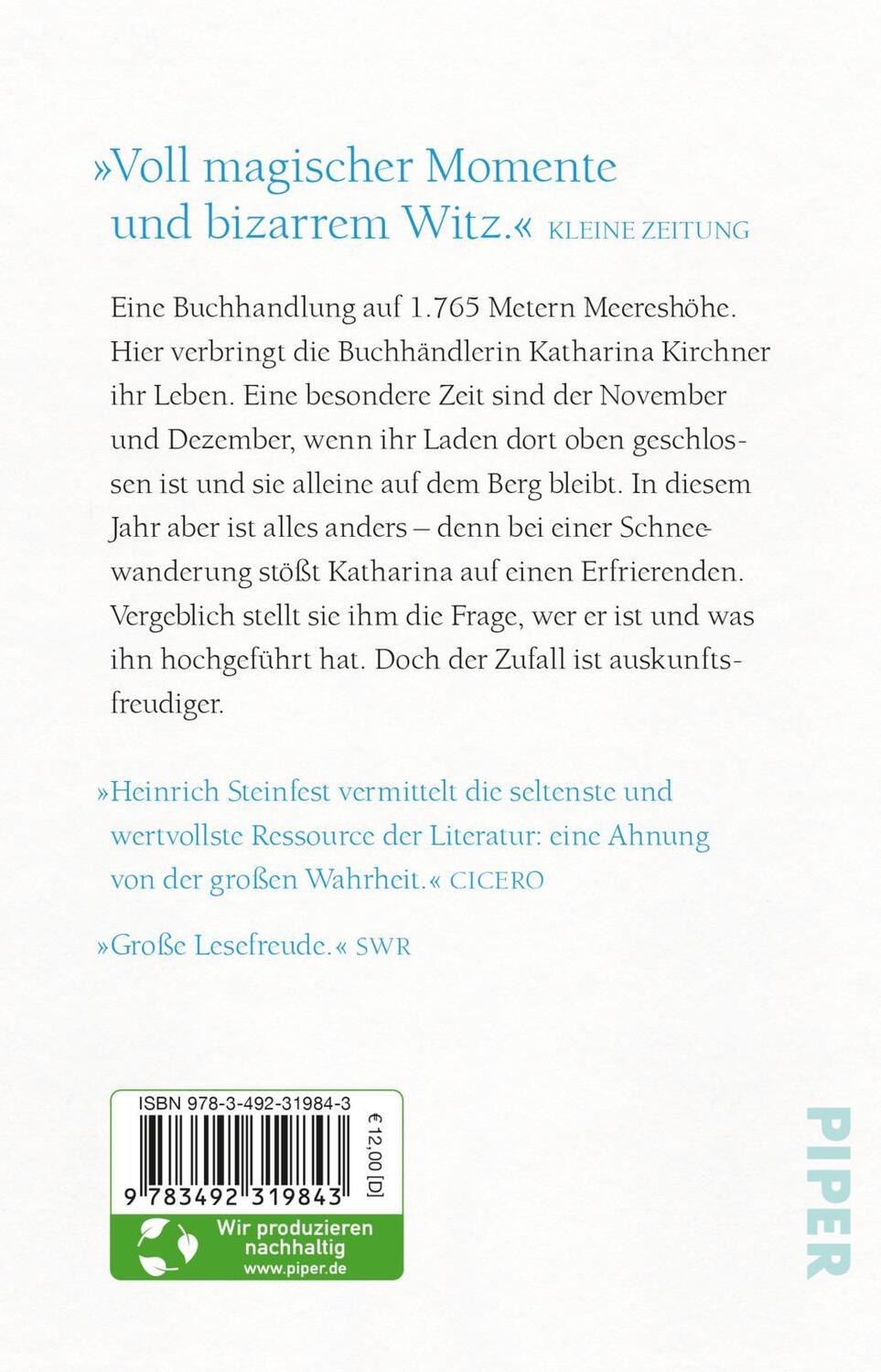 Rückseite: 9783492319843 | Der betrunkene Berg | Heinrich Steinfest | Taschenbuch | 224 S. | 2024
