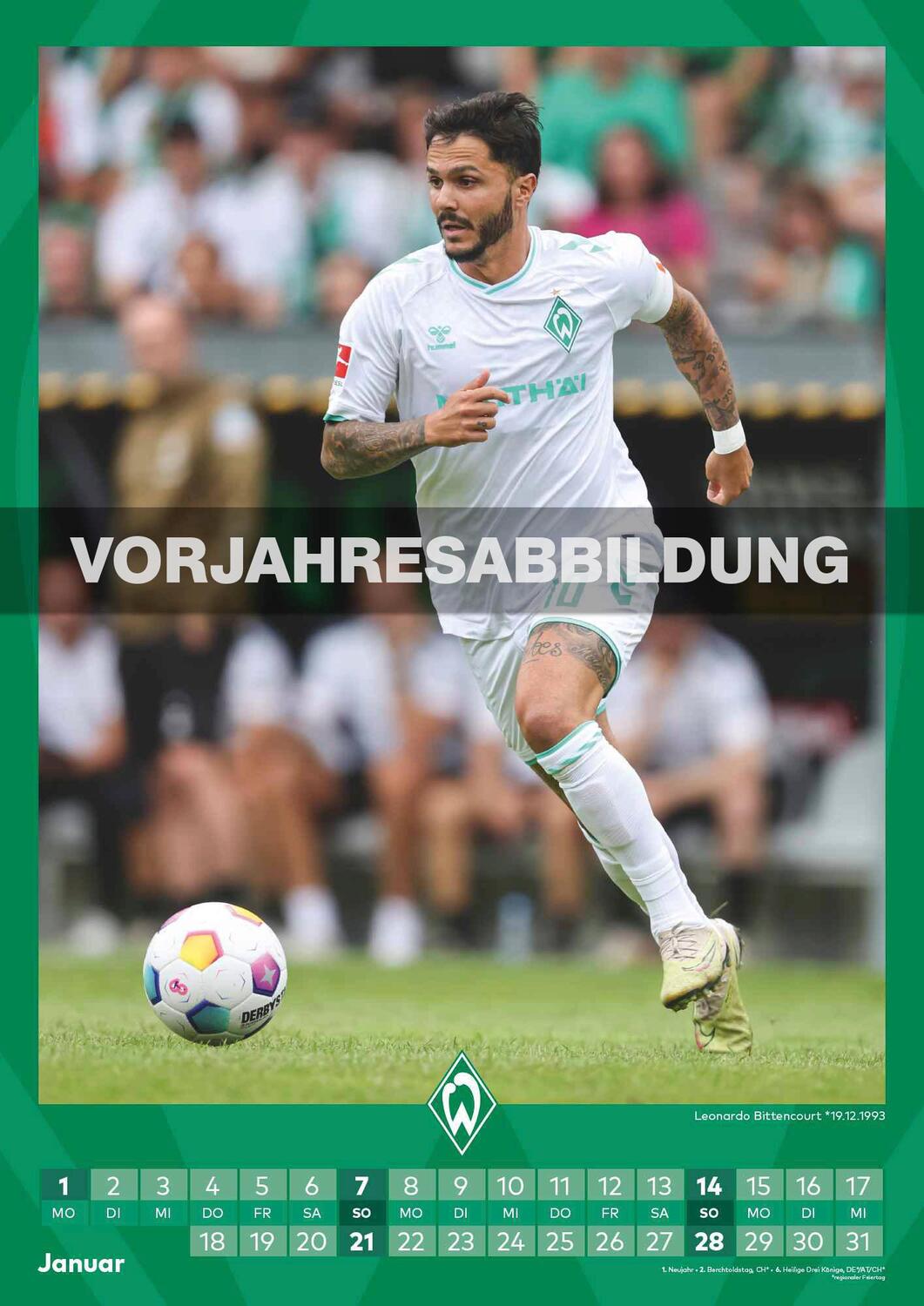 Bild: 4002725994493 | Werder Bremen 2025 - A3-Kalender - Fußball-Kalender - Fan-Kalender...