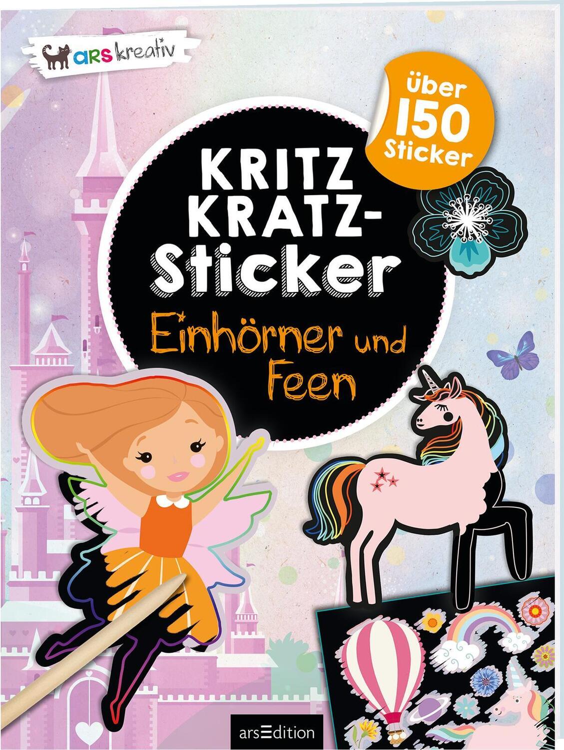 Cover: 9783845833682 | Kritzkratz-Sticker Einhörner und Feen | Über 150 Sticker | Taschenbuch