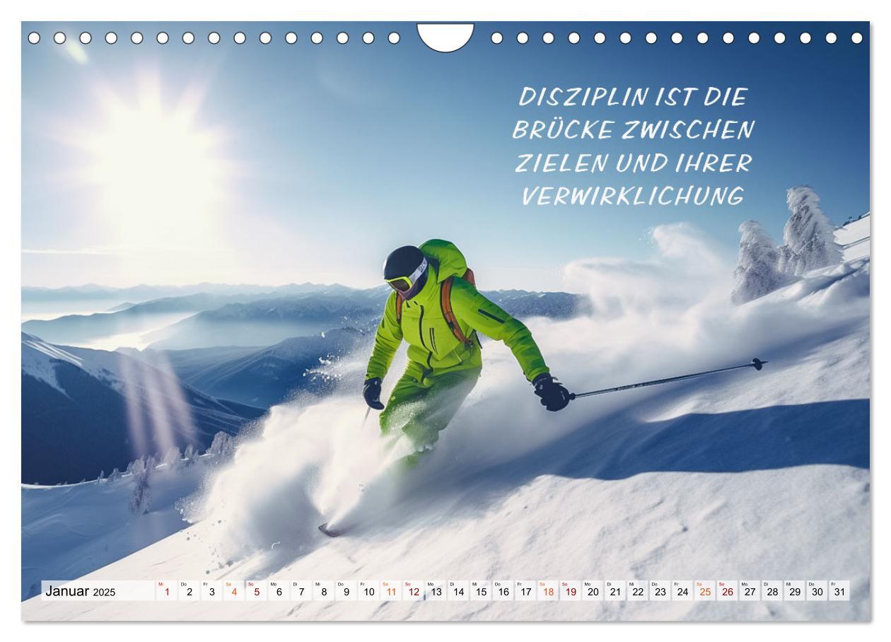 Bild: 9783383869297 | Motivation und Ski (Wandkalender 2025 DIN A4 quer), CALVENDO...