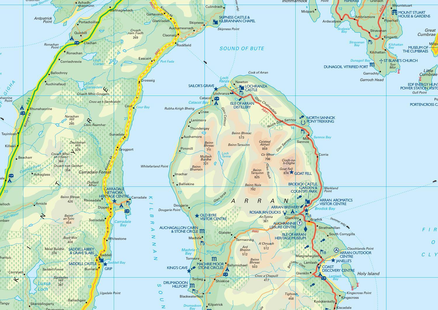 Bild: 9780008520632 | Arran, Bute and Kintyre Pocket Map | Collins Maps | (Land-)Karte