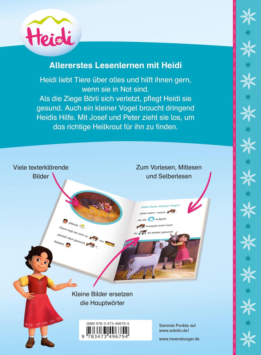 Rückseite: 9783473496754 | Heidi hilft den Tieren - zum Lesenlernen | Henriette Wich | Buch