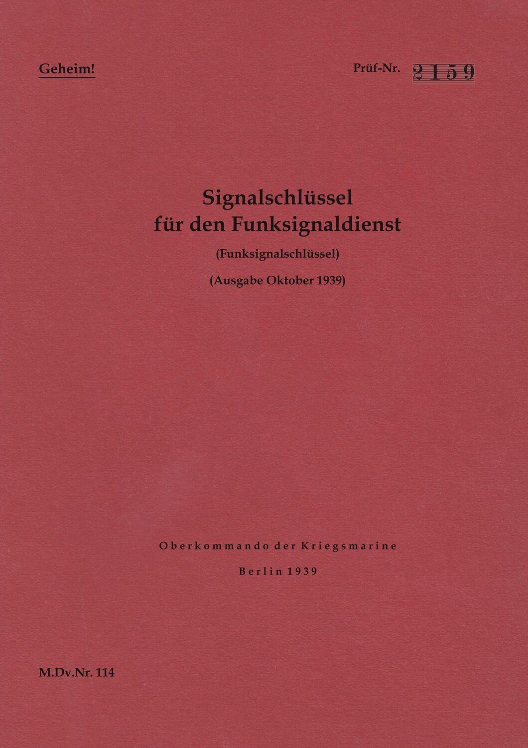 Cover: 9783749467914 | M.Dv.Nr. 114 Signalschlüssel für den Funksignaldienst...