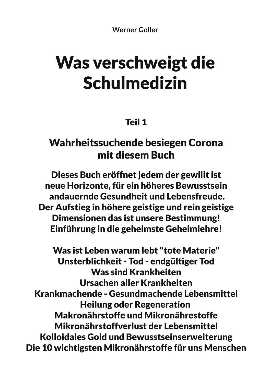 Cover: 9783755734079 | Was verschweigt die Schulmedizin | Werner Goller | Taschenbuch