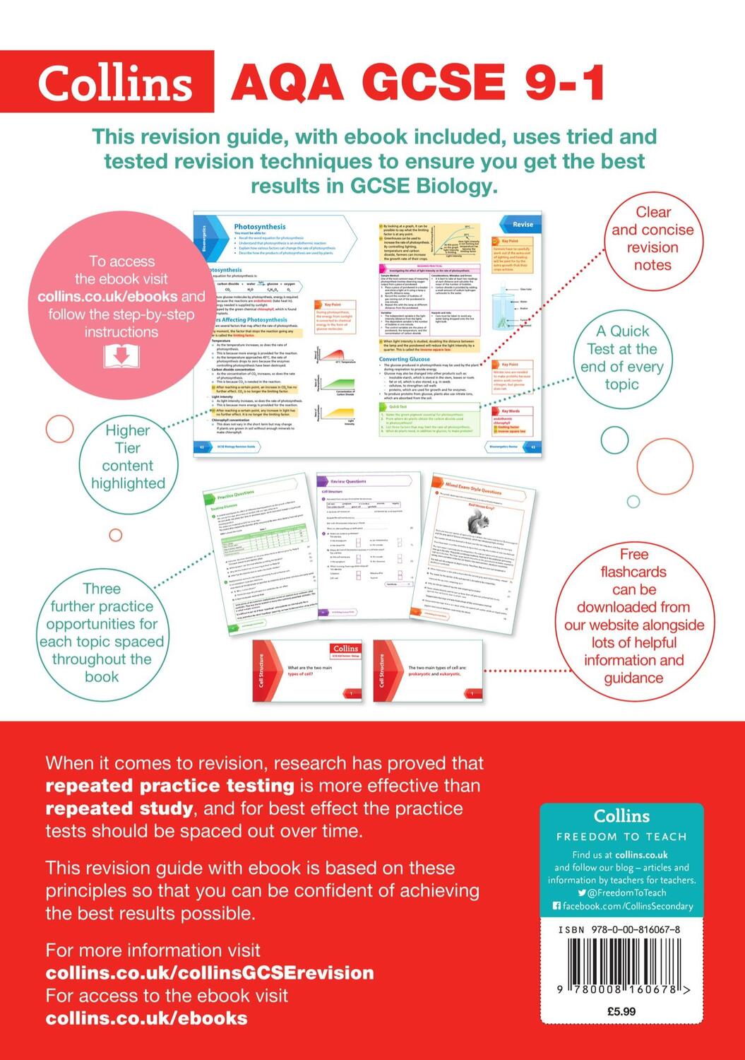 Rückseite: 9780008160678 | AQA GCSE 9-1 Biology Revision Guide | Collins Gcse | Taschenbuch