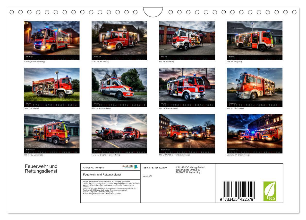 Bild: 9783435422579 | Feuerwehr und Rettungsdienst (Wandkalender 2025 DIN A4 quer),...