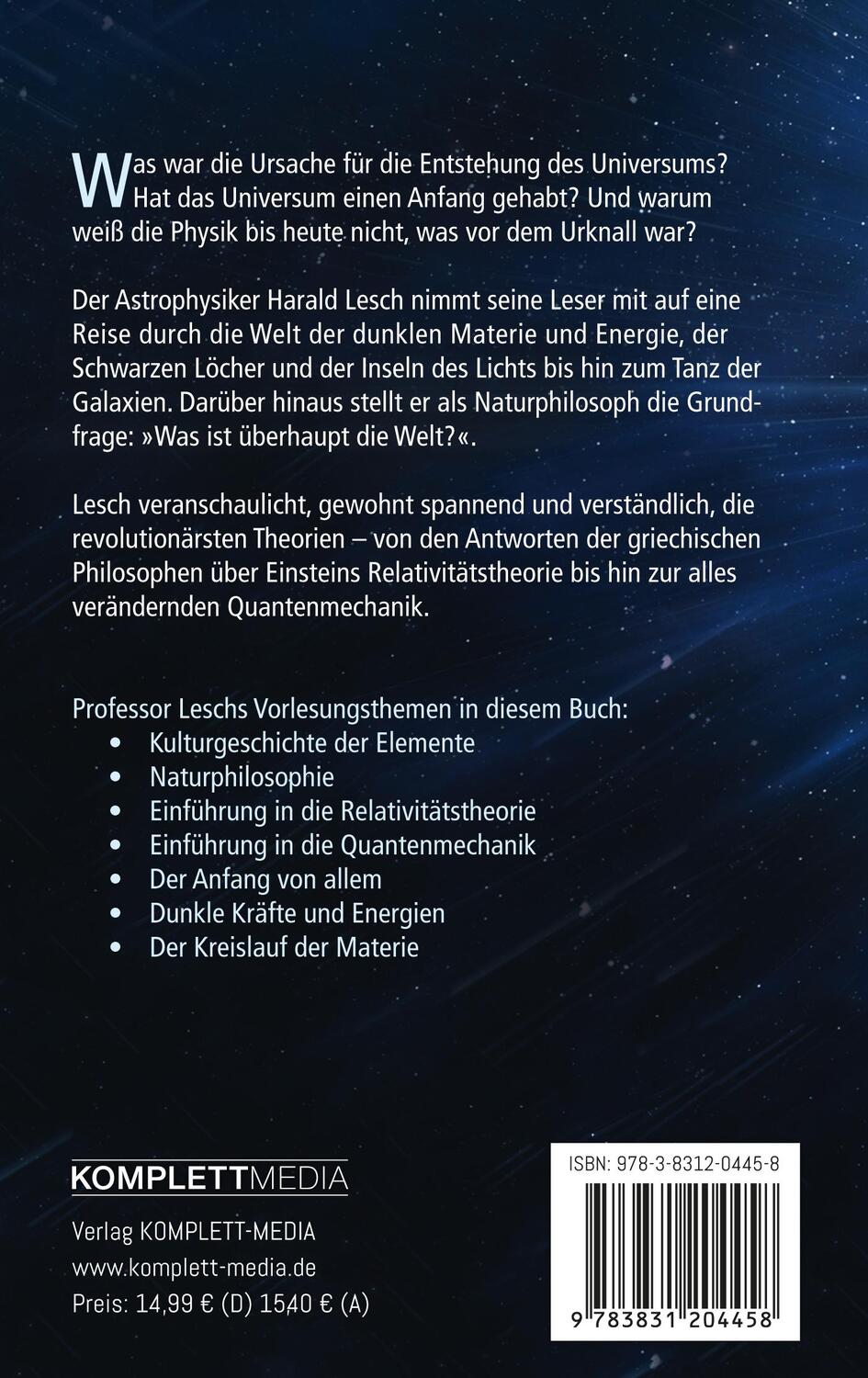 Rückseite: 9783831204458 | Universum für Neugierige | Vom Urknall bis heute | Harald Lesch | Buch