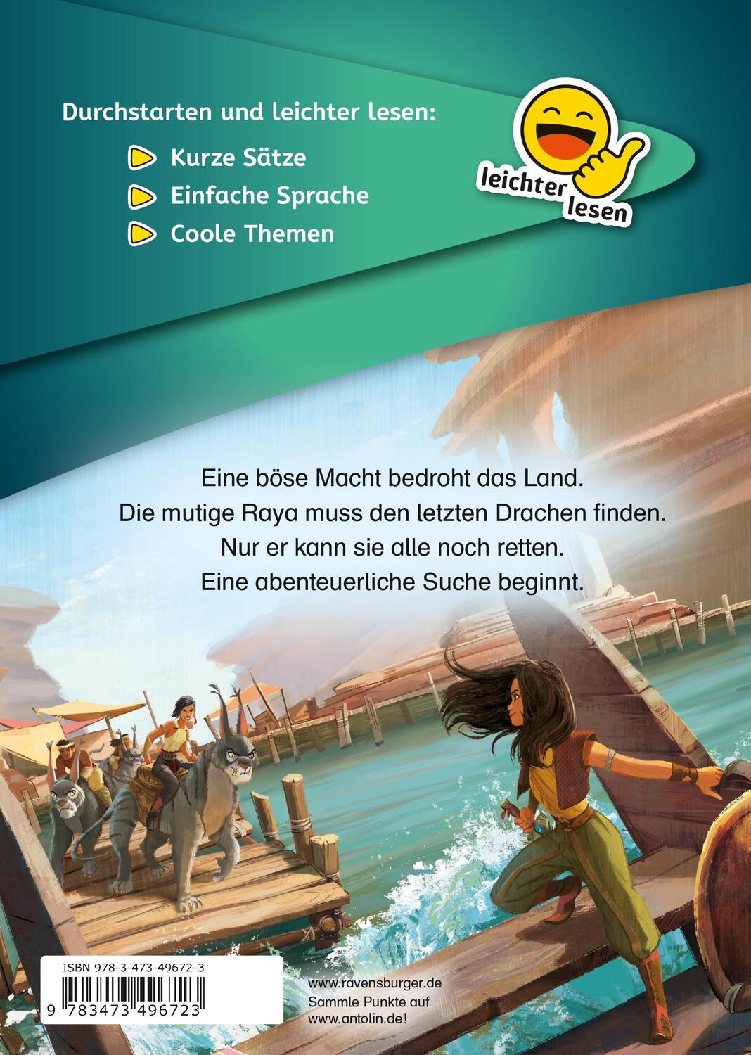 Rückseite: 9783473496723 | Erstleser - leichter lesen: Disney Raya und der letzte Drache: Eine...