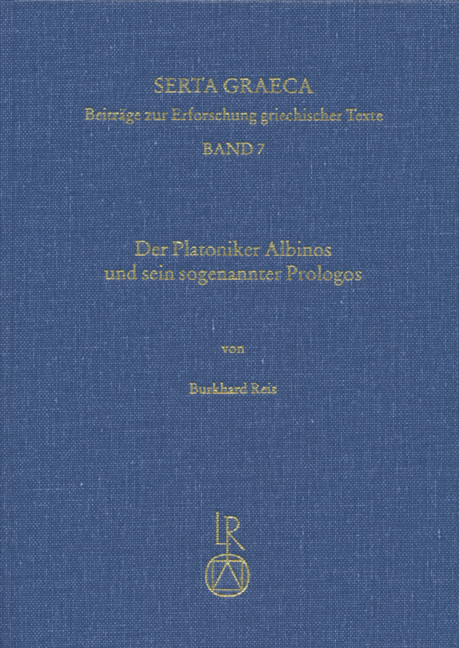 Cover: 9783895001284 | Der Platoniker Albinos und sein sogenannter »Prologos« | Reichert