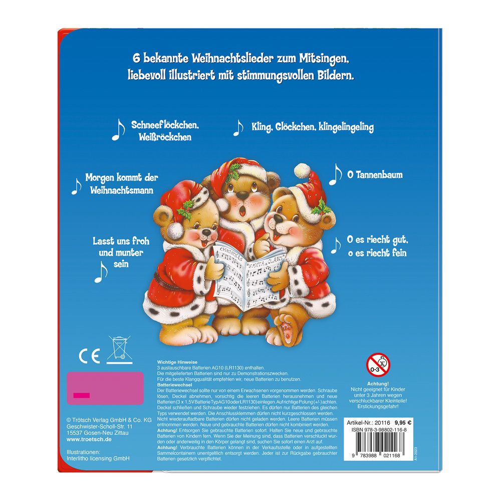 Bild: 9783988021168 | Trötsch Soundbuch Meine ersten Weihnachtslieder | Co.KG | Buch | 12 S.