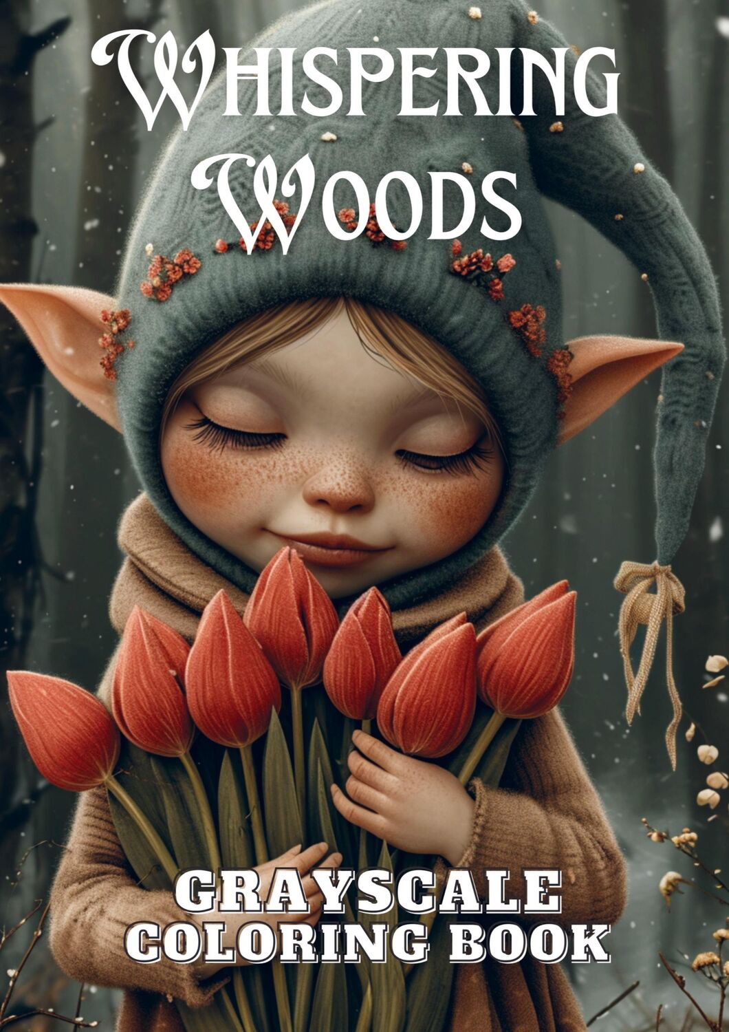 Cover: 9789465010083 | Whispering Woods | Grayscale Coloring Book | Nori Art Coloring | Buch