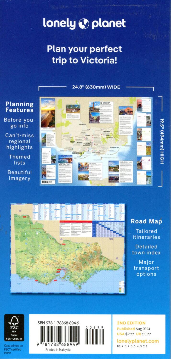 Bild: 9781788688949 | Lonely Planet Victoria Planning Map | (Land-)Karte | Englisch | 2024