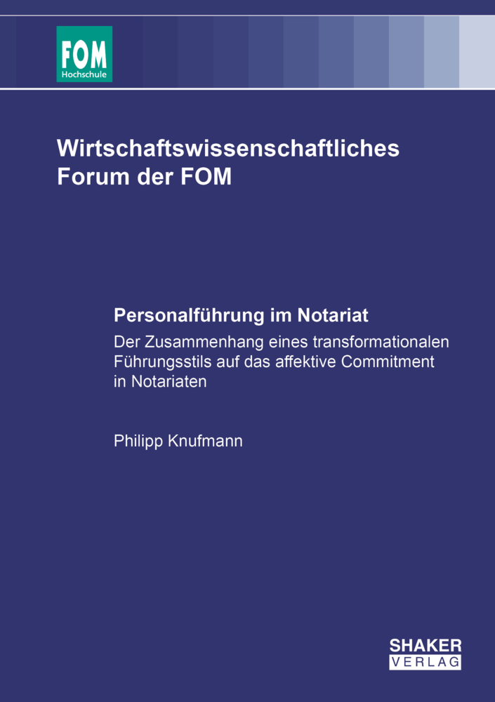 Cover: 9783844086966 | Personalführung im Notariat | Philipp Knufmann | Taschenbuch | Deutsch