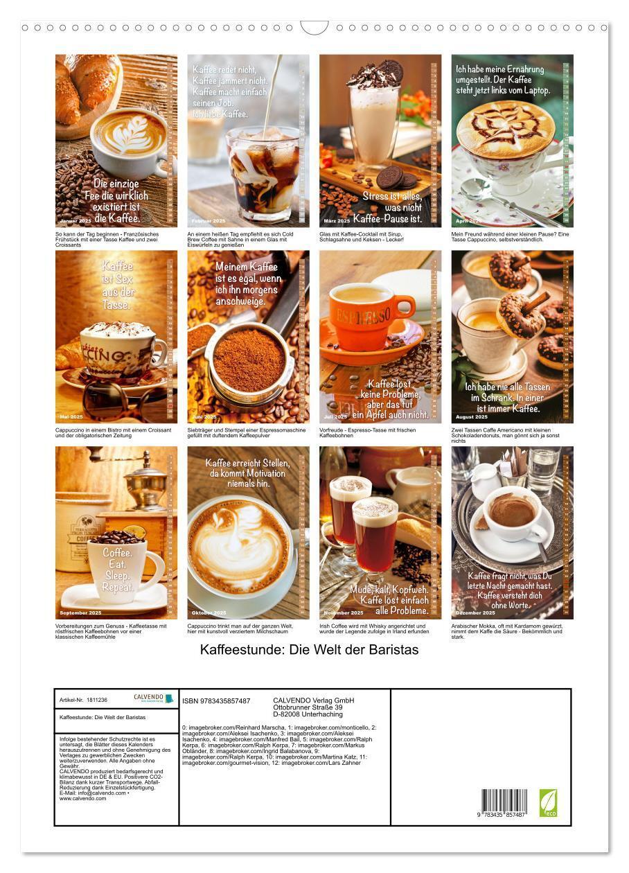 Bild: 9783435857487 | Kaffeestunde: Die Welt der Baristas (Wandkalender 2025 DIN A2...