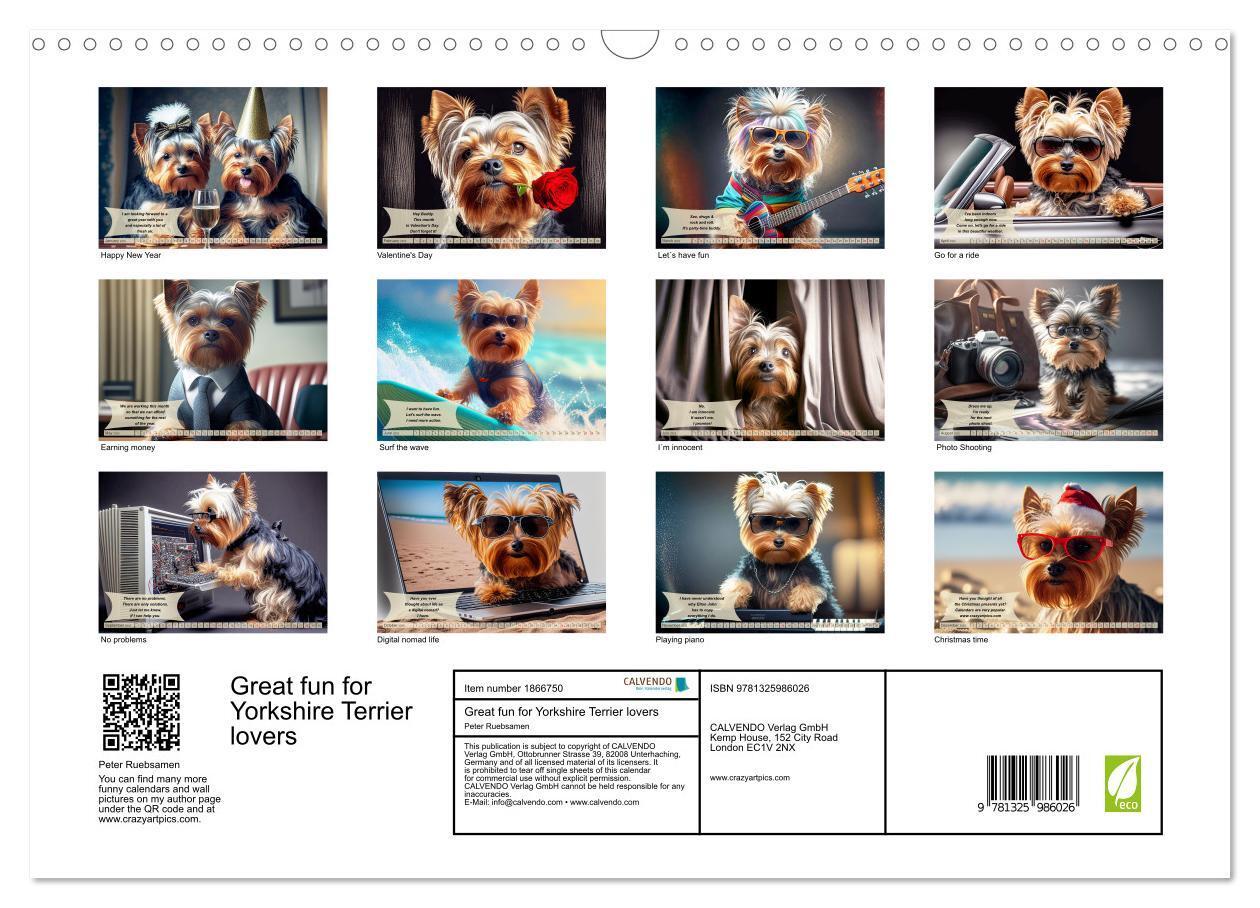 Bild: 9781325986026 | Great fun for Yorkshire Terrier lovers (Wall Calendar 2025 DIN A3...