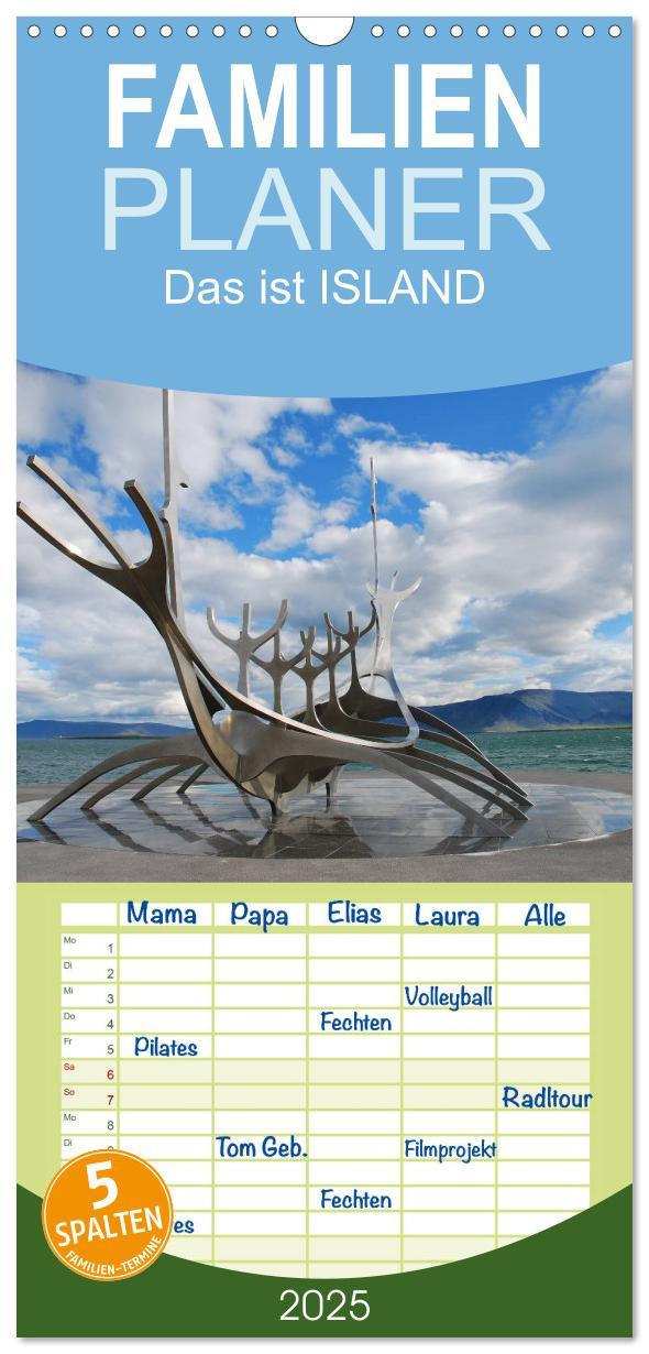 Cover: 9783457114940 | Familienplaner 2025 - Das ist ISLAND mit 5 Spalten (Wandkalender,...