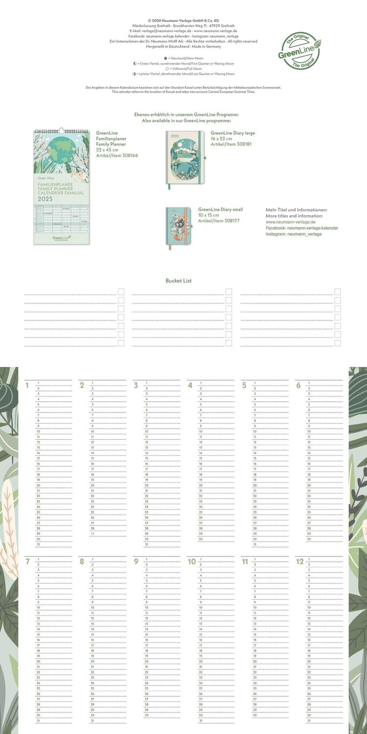 Bild: 4002725981738 | GreenLine Green Vibes 2025 - Wand-Kalender - Broschüren-Kalender -...