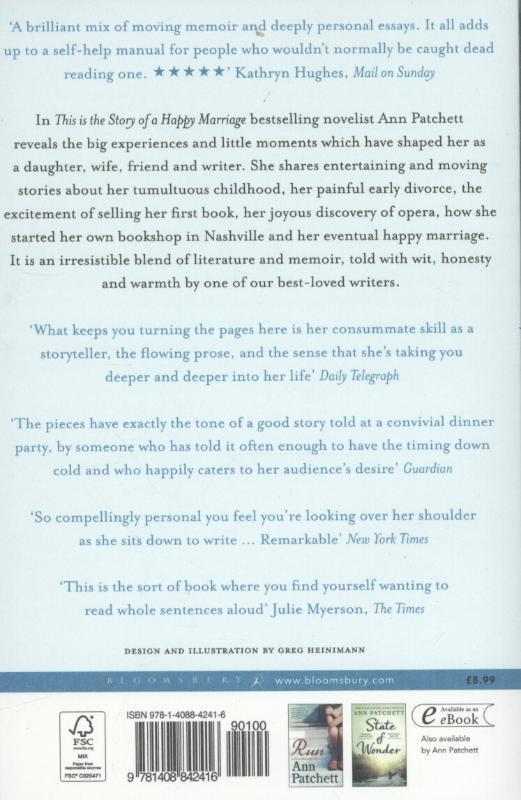 Rückseite: 9781408842416 | This Is the Story of a Happy Marriage | Ann Patchett | Taschenbuch