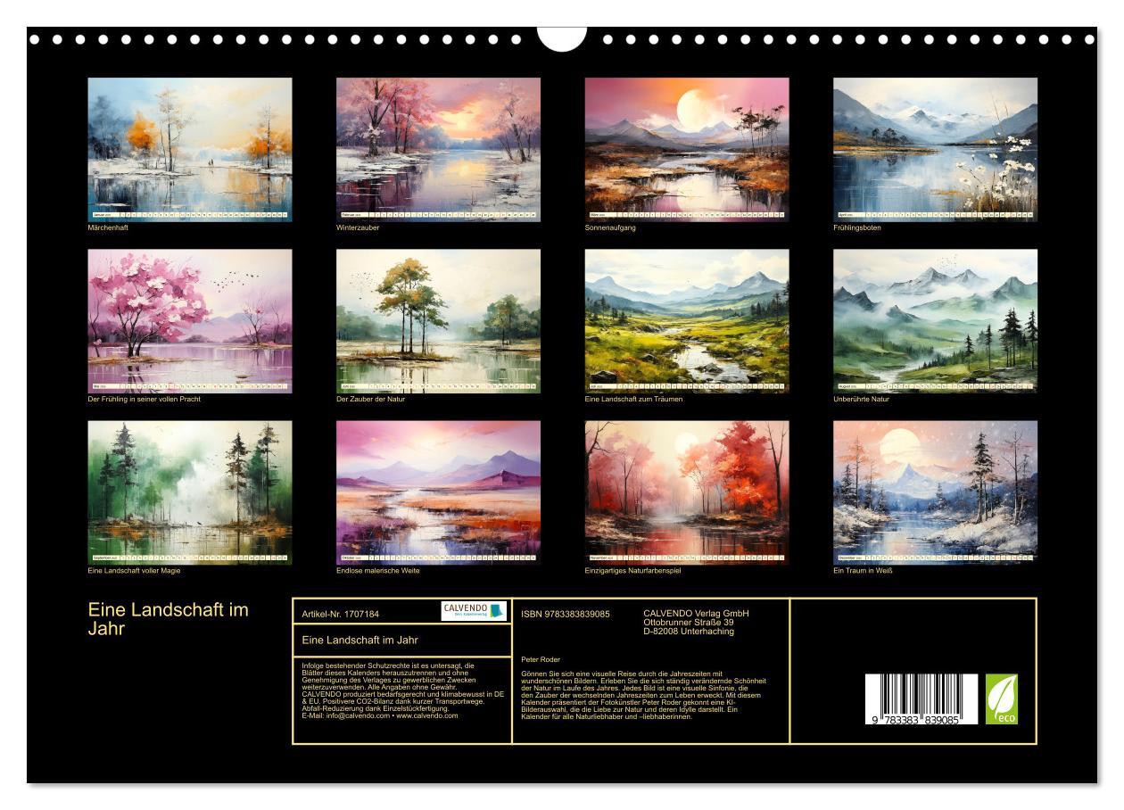 Bild: 9783383839085 | Eine Landschaft im Jahr (Wandkalender 2025 DIN A3 quer), CALVENDO...