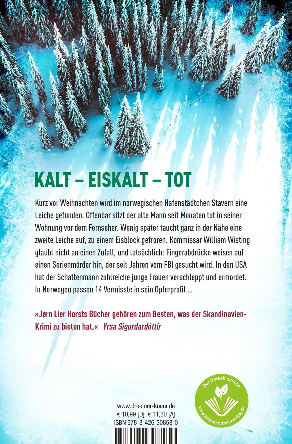 Rückseite: 9783426308530 | Eisige Schatten | Kriminalroman | Jørn Lier Horst | Taschenbuch | 2022