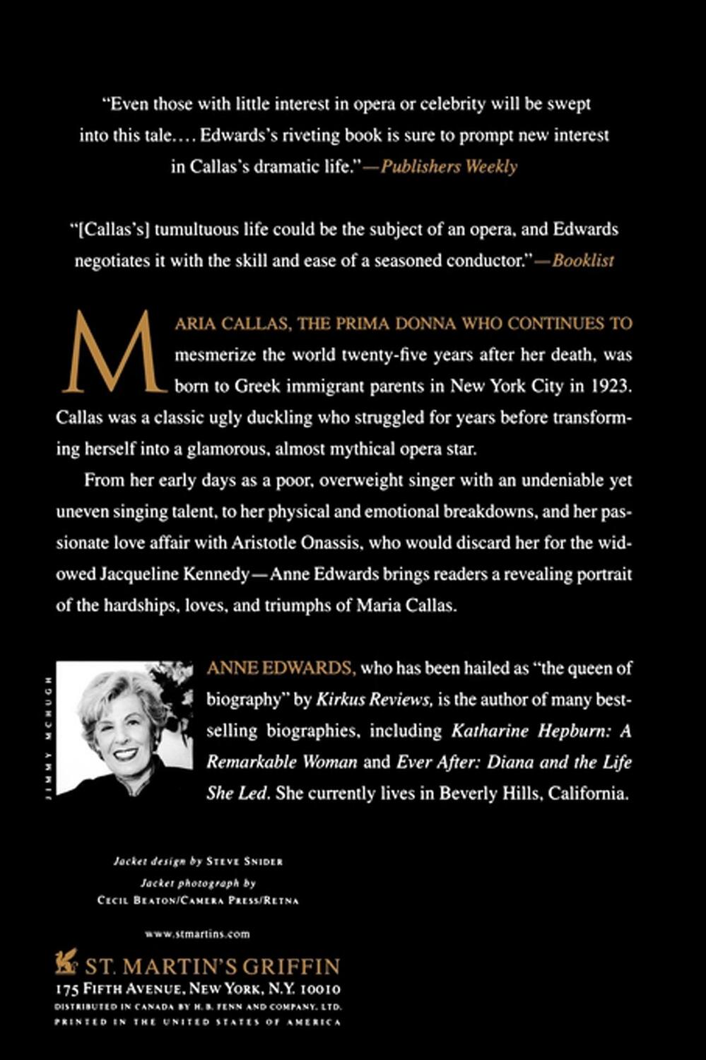 Rückseite: 9780312310028 | Maria Callas | An Intimate Biography | Anne Edwards | Taschenbuch