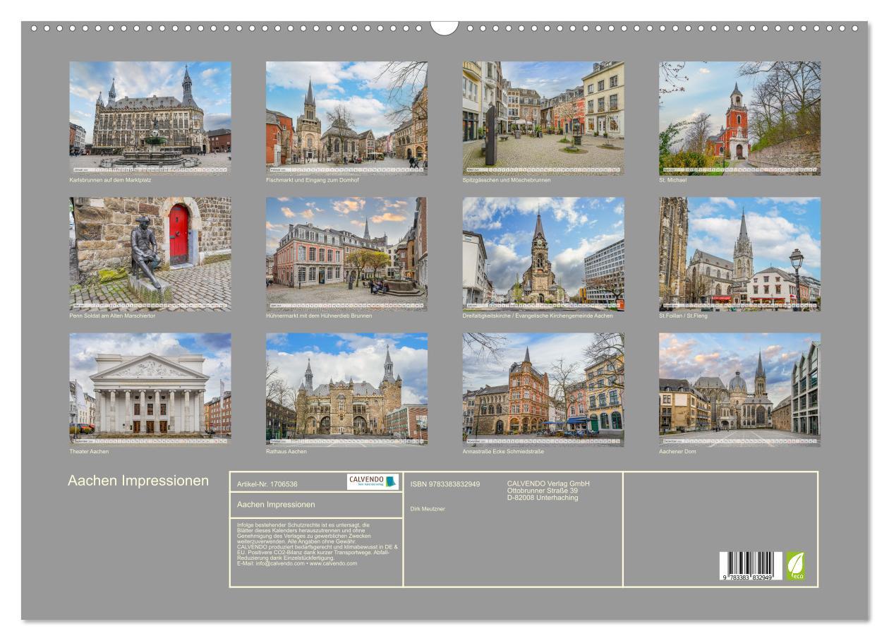 Bild: 9783383832949 | Aachen Impressionen (Wandkalender 2025 DIN A2 quer), CALVENDO...