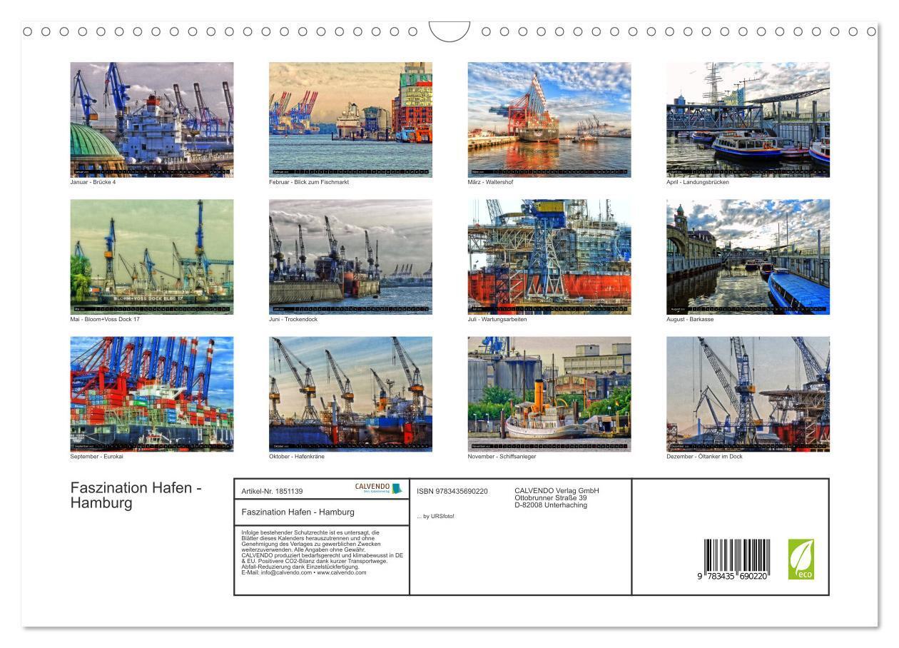 Bild: 9783435690220 | Faszination Hafen - Hamburg (Wandkalender 2025 DIN A3 quer),...