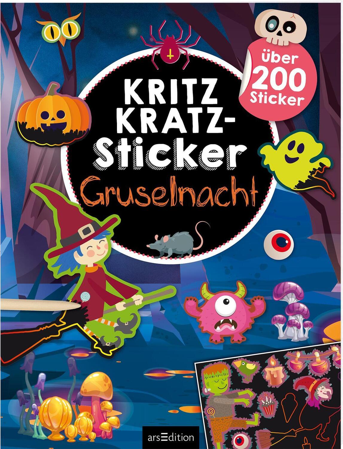 Cover: 9783845842486 | Kritzkratz-Sticker - Gruselnacht | Über 200 Sticker | Taschenbuch