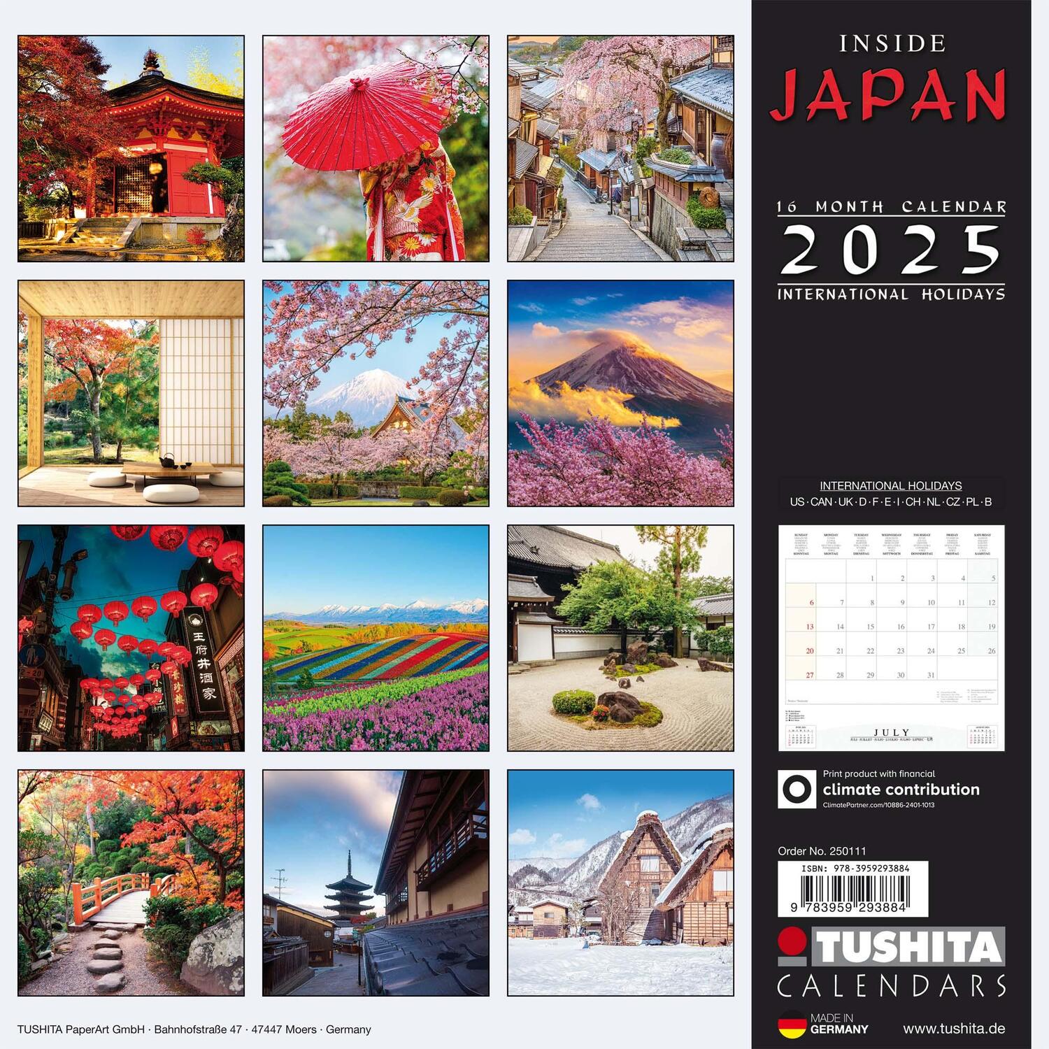 Rückseite: 9783959293884 | Inside Japan 2025 | Kalender 2025 | Kalender | Mindful editions | 2025