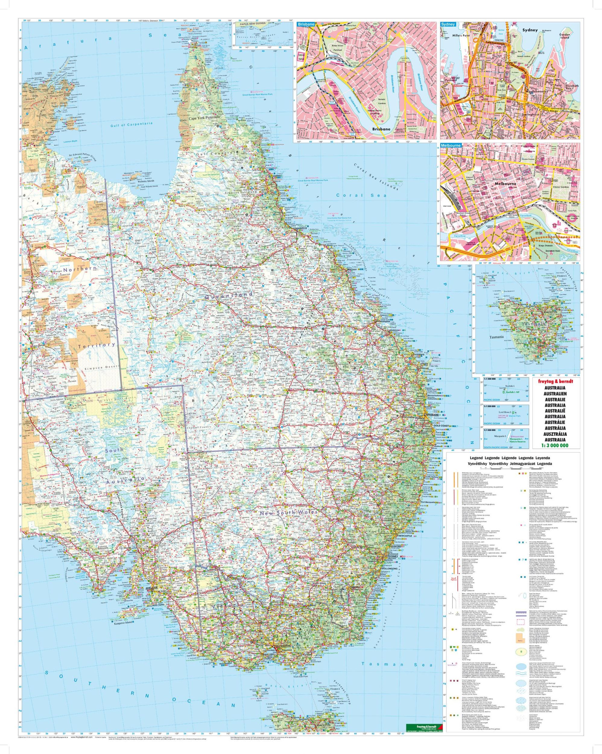 Bild: 9783707914153 | Australien 1 : 3.000.000 | Auto + Straßenkarten | (Land-)Karte | 2017