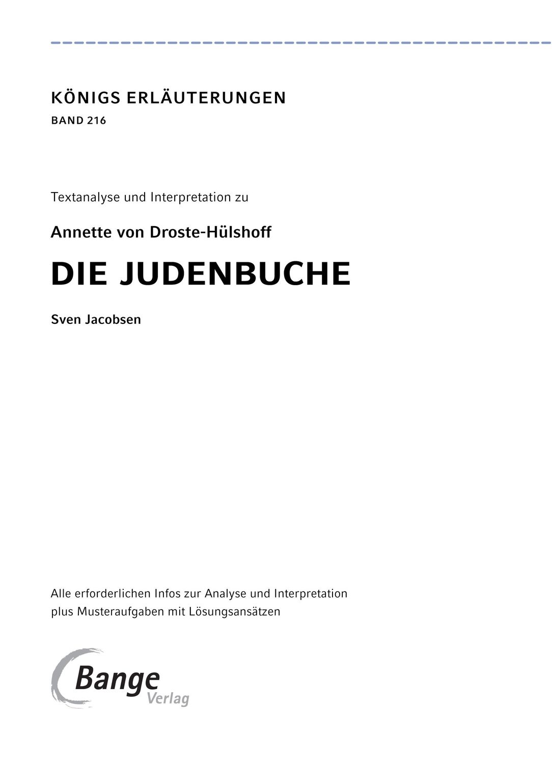 Bild: 9783804421011 | Die Judenbuche von Annette von Droste-Hülshoff - Textanalyse und...