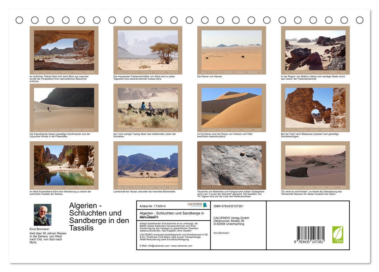 Bild: 9783435107261 | Algerien - Schluchten und Sandberge in den Tassilis (Tischkalender...