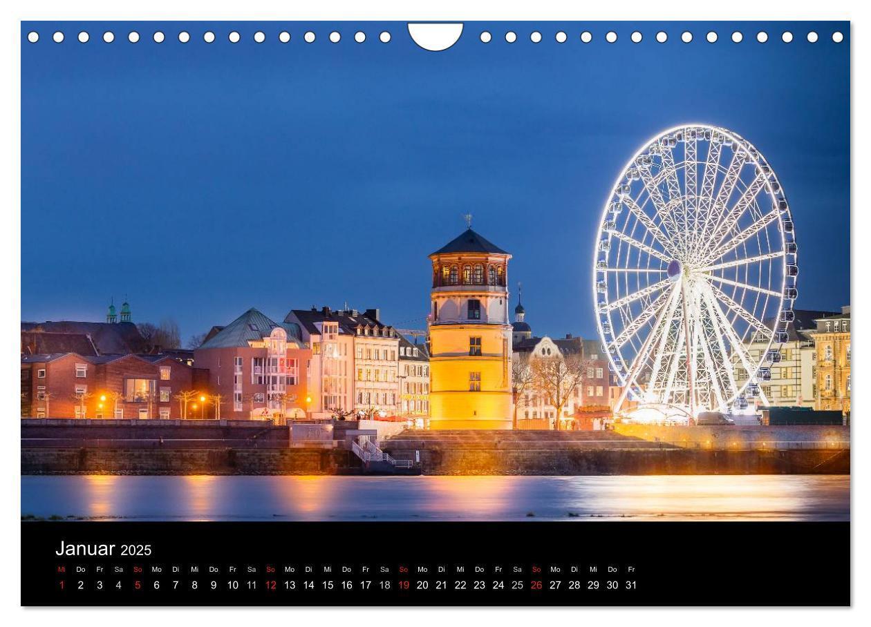 Bild: 9783435671601 | Düsseldorf bei Nacht (Wandkalender 2025 DIN A4 quer), CALVENDO...