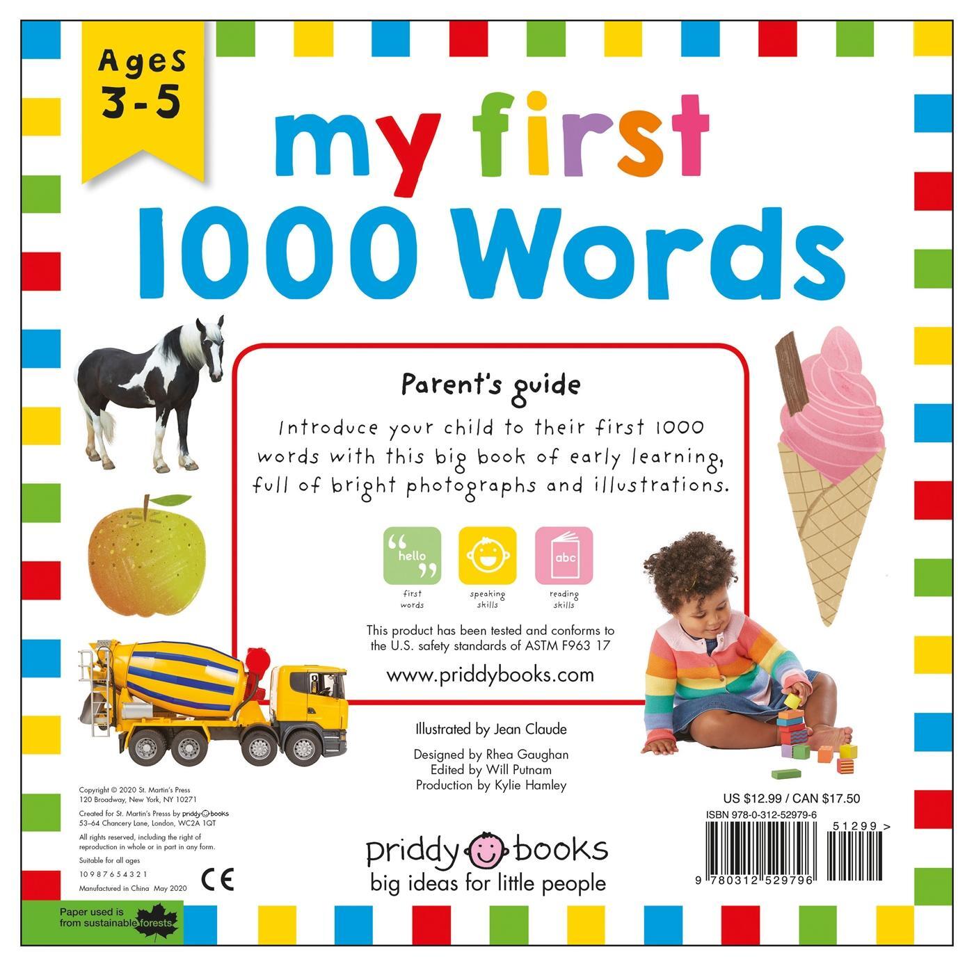 Rückseite: 9780312529796 | Priddy Learning: My First 1000 Words | Roger Priddy | Buch | Gebunden