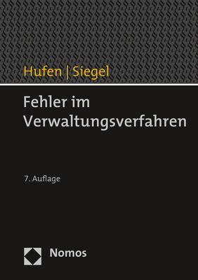 Cover: 9783848771813 | Fehler im Verwaltungsverfahren | Friedhelm Hufen (u. a.) | Buch | 2021