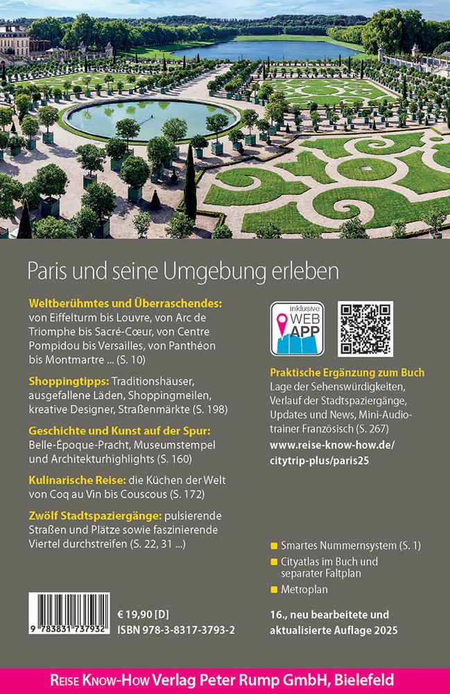 Rückseite: 9783831737932 | Reise Know-How Reiseführer Paris (CityTrip PLUS) | Gabriele Kalmbach