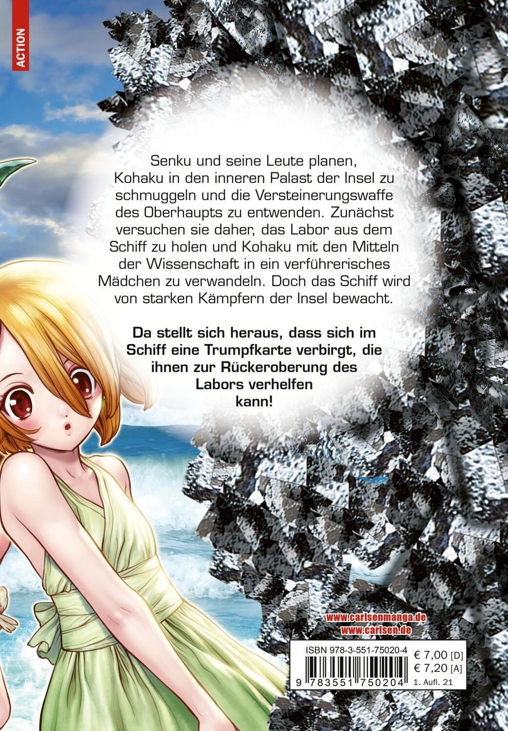 Rückseite: 9783551750204 | Dr. Stone 13 | Verrückte Abenteuer, Action und Wissenschaft! | Buch