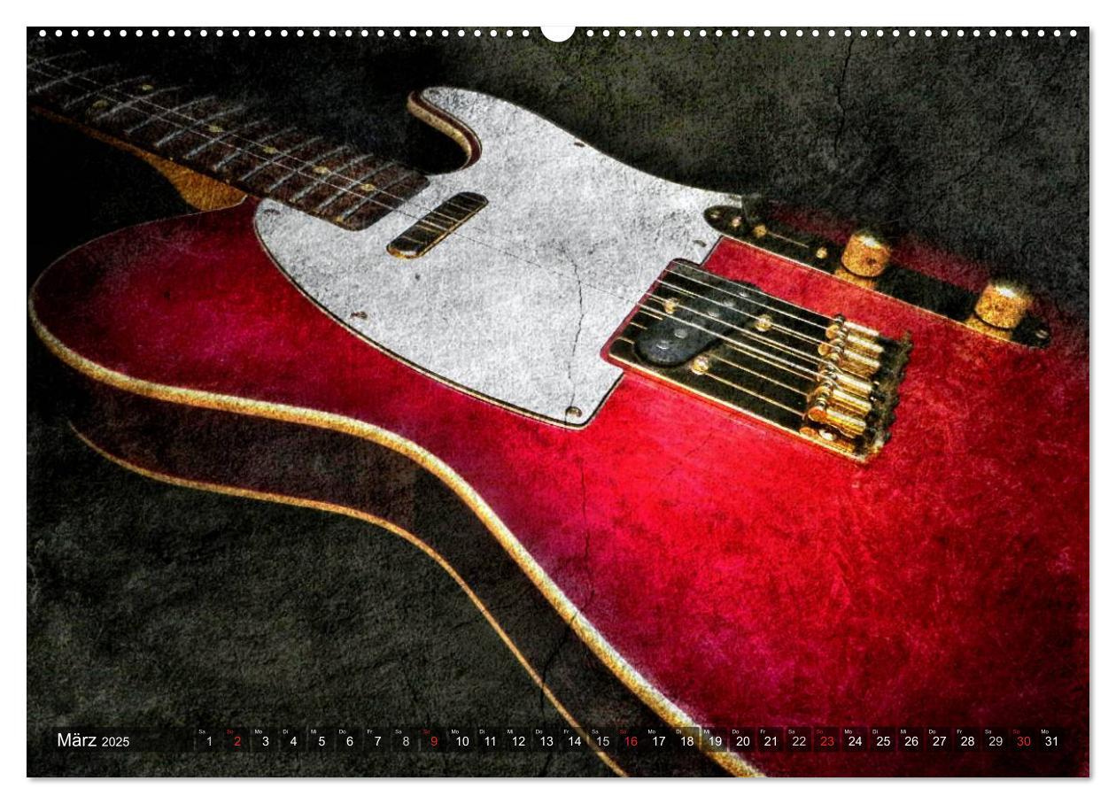 Bild: 9783435727933 | GITARREN Vintage Art (Wandkalender 2025 DIN A2 quer), CALVENDO...