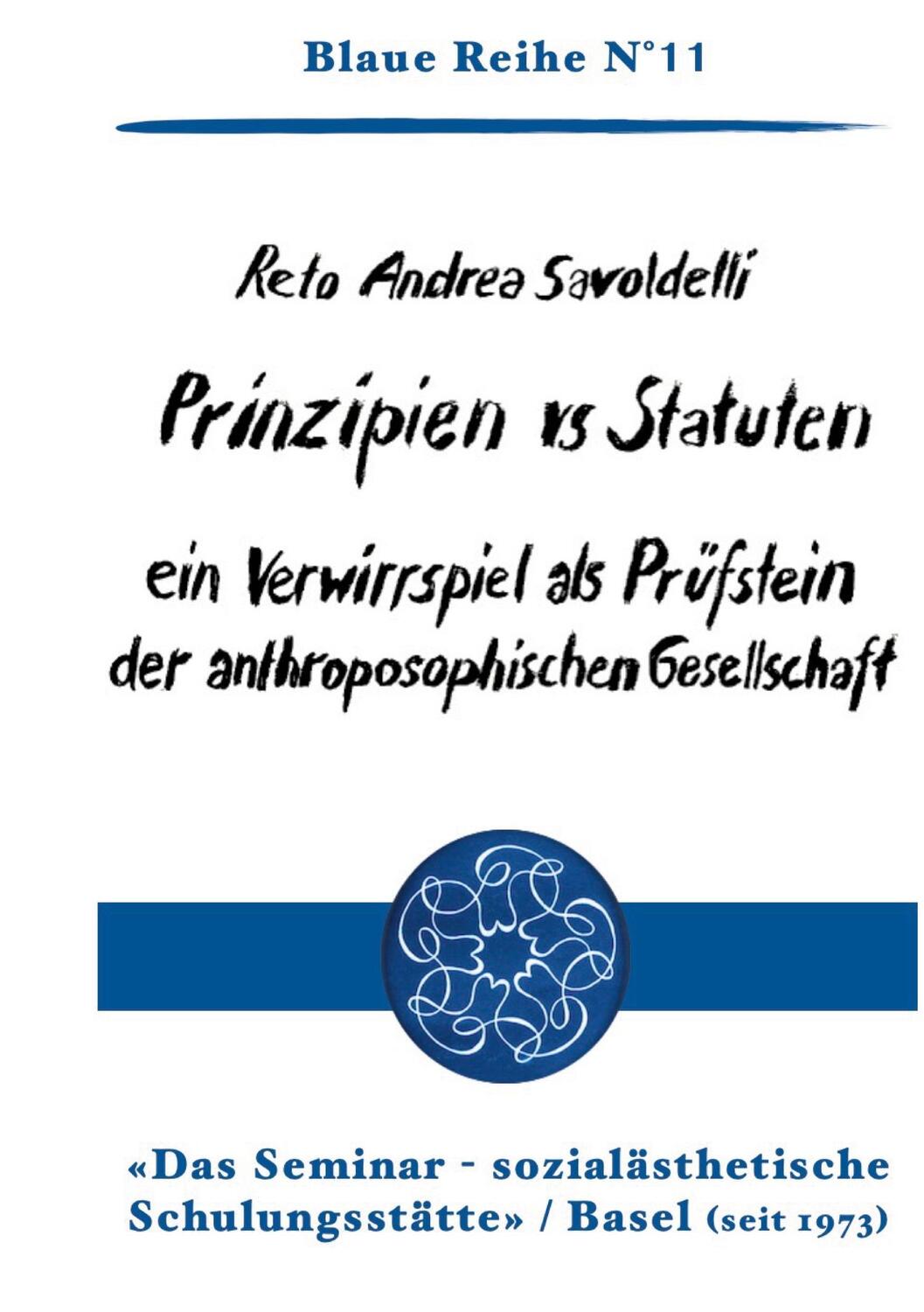 Cover: 9783907283158 | Prinzipien vs Statuten | Reto Andrea Savoldelli | Taschenbuch | 2022