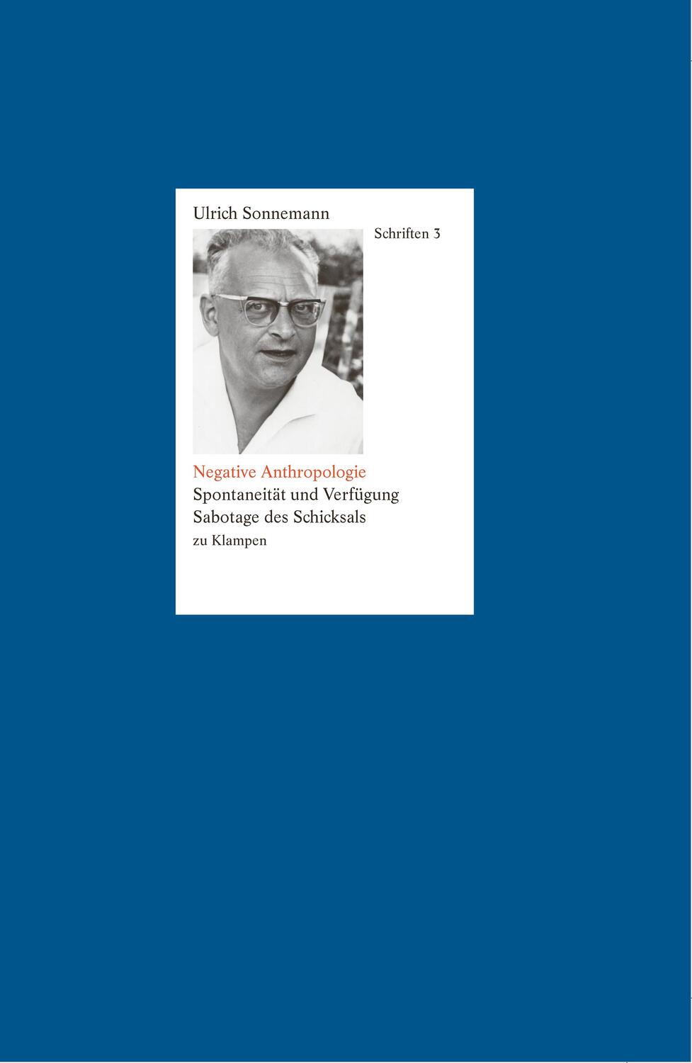 Cover: 9783934920637 | Negative Anthropologie | Ulrich Sonnemann | Buch | Deutsch | 2011