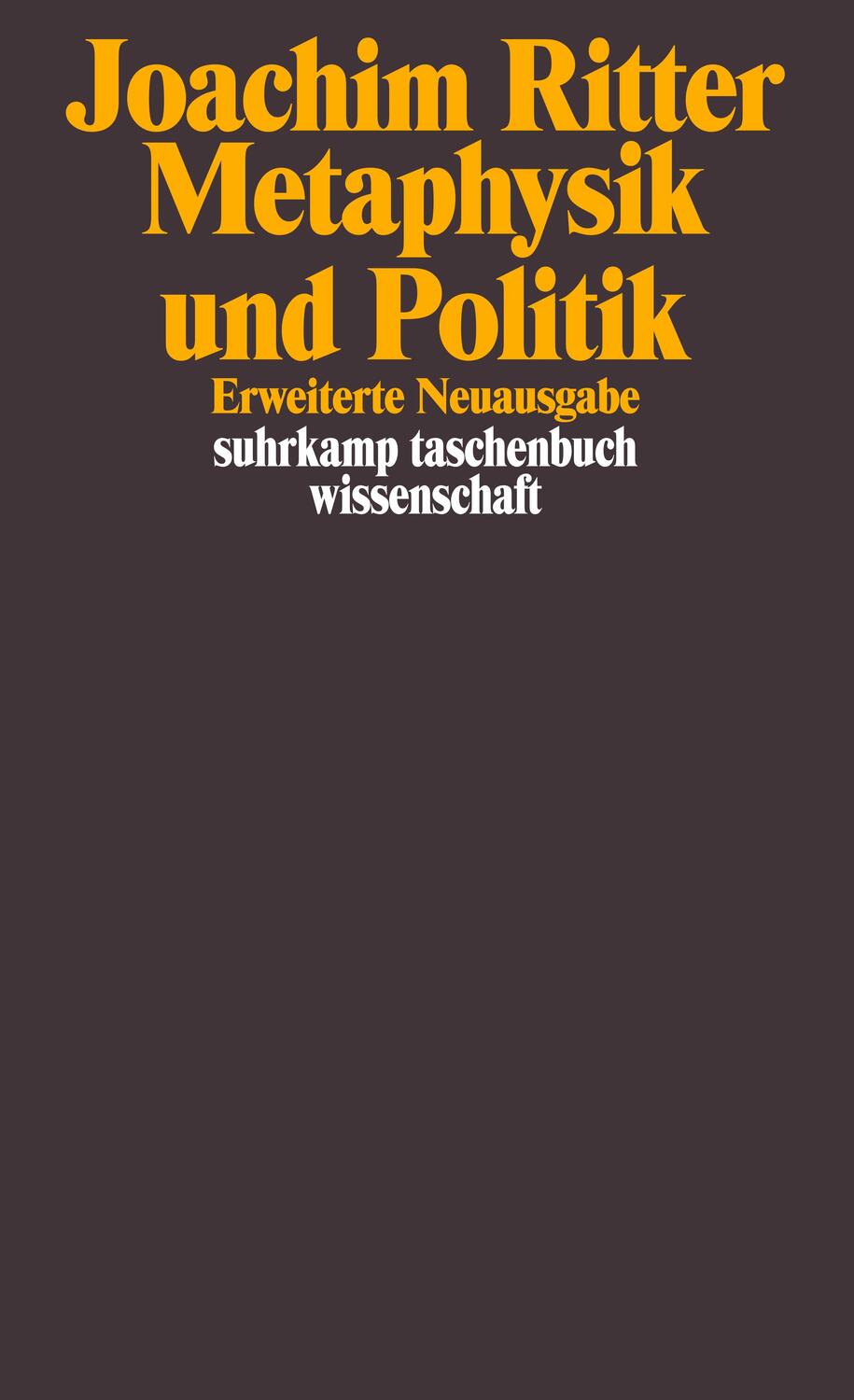 Cover: 9783518292532 | Metaphysik und Politik | Studien zu Aristoteles und Hegel | Ritter