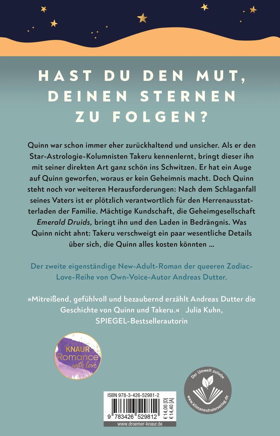 Rückseite: 9783426529812 | Zodiac Love: Hope in Our Universe | Roman | Andreas Dutter | Buch