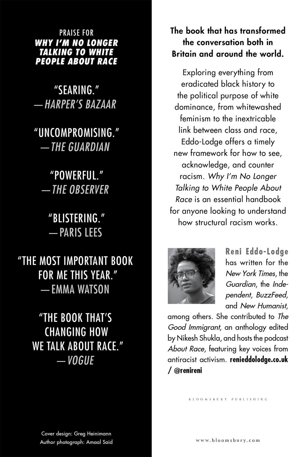 Rückseite: 9781635572957 | Why I'm No Longer Talking to White People about Race | Reni Eddo-Lodge