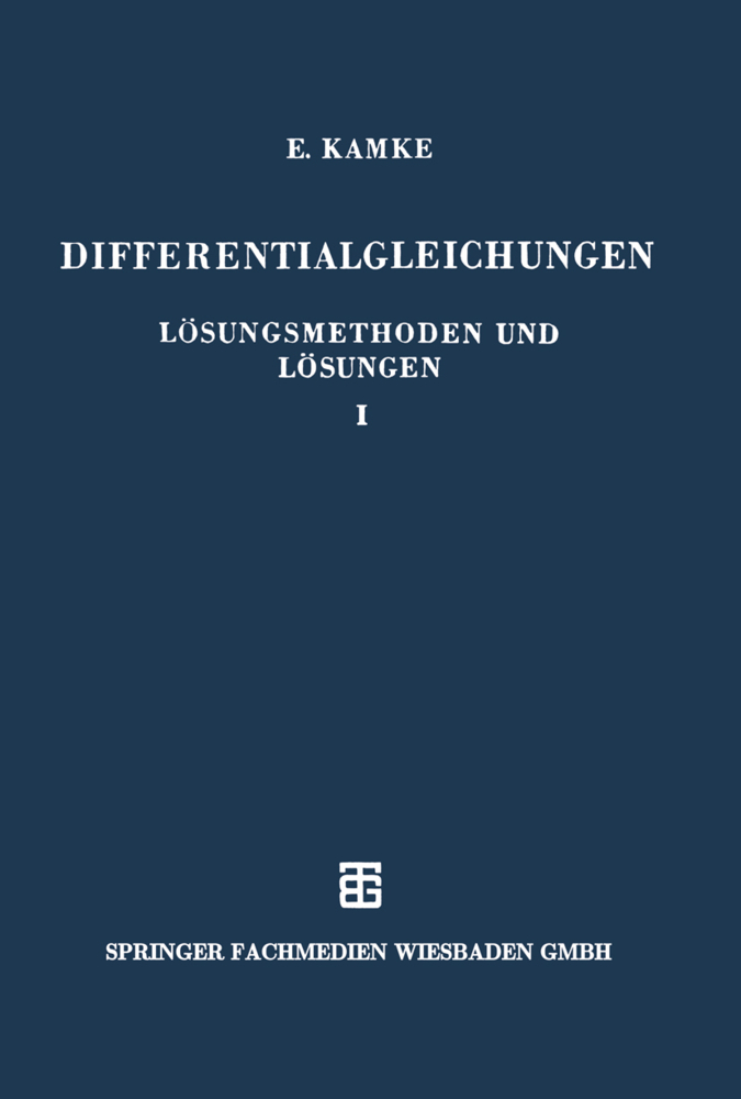 Cover: 9783663059264 | Differentialgleichungen Lösungsmethoden und Lösungen | Taschenbuch