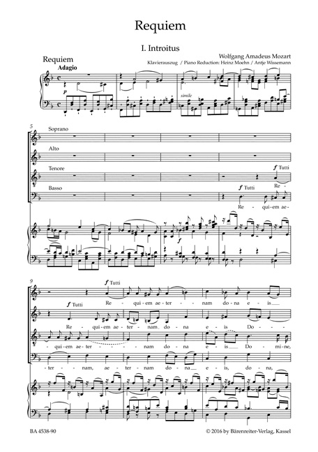 Bild: 9790006450152 | Requiem d-Moll KV 626, Klavierauszug | Wolfgang Amadeus Mozart | 80 S.